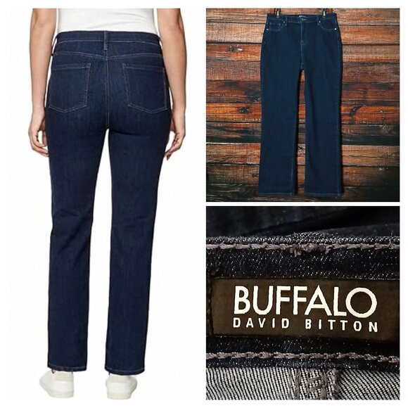 Buffalo David Bitton Denim - Buffalo David Bitton Jeans 12 32 Alyssa High Rise Straight Dark Wash Stretch